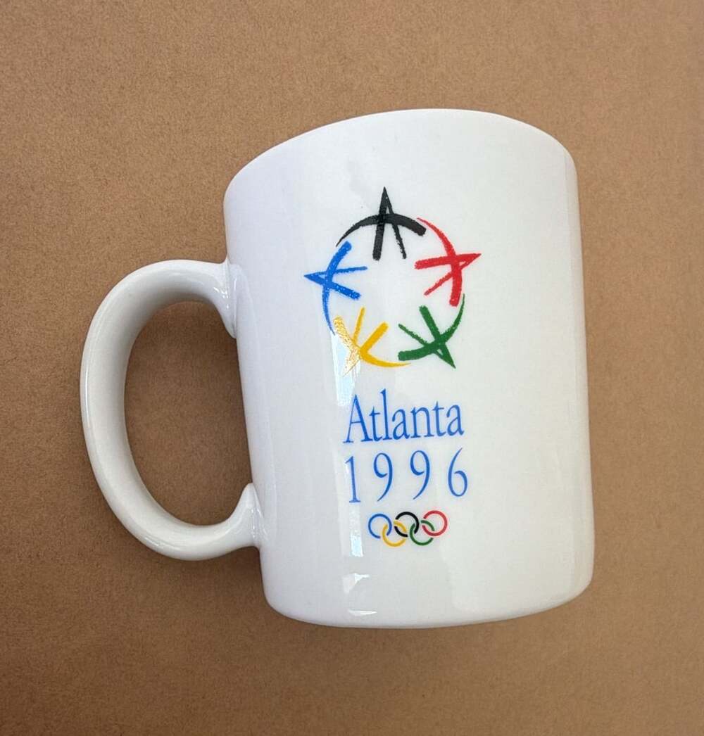 Vintage Atlanta 1996 Olympic Games Coffee Mug White Ceramic
